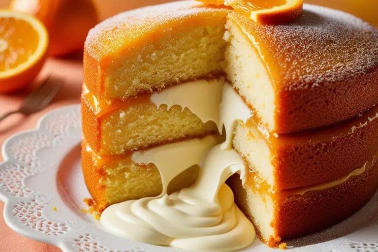 Spicy orange cake with white chocolate filling